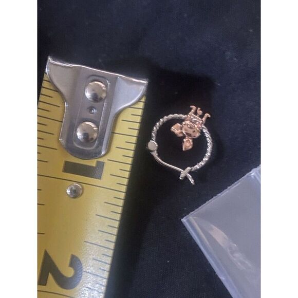 925 Sterling Silver Earrings Pig 16x 17 Mm - Picture 4 of 4